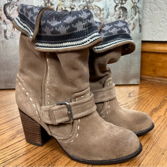 Splendid | Suede Buckle Tall Heeled Boots - Picture 5 of 12